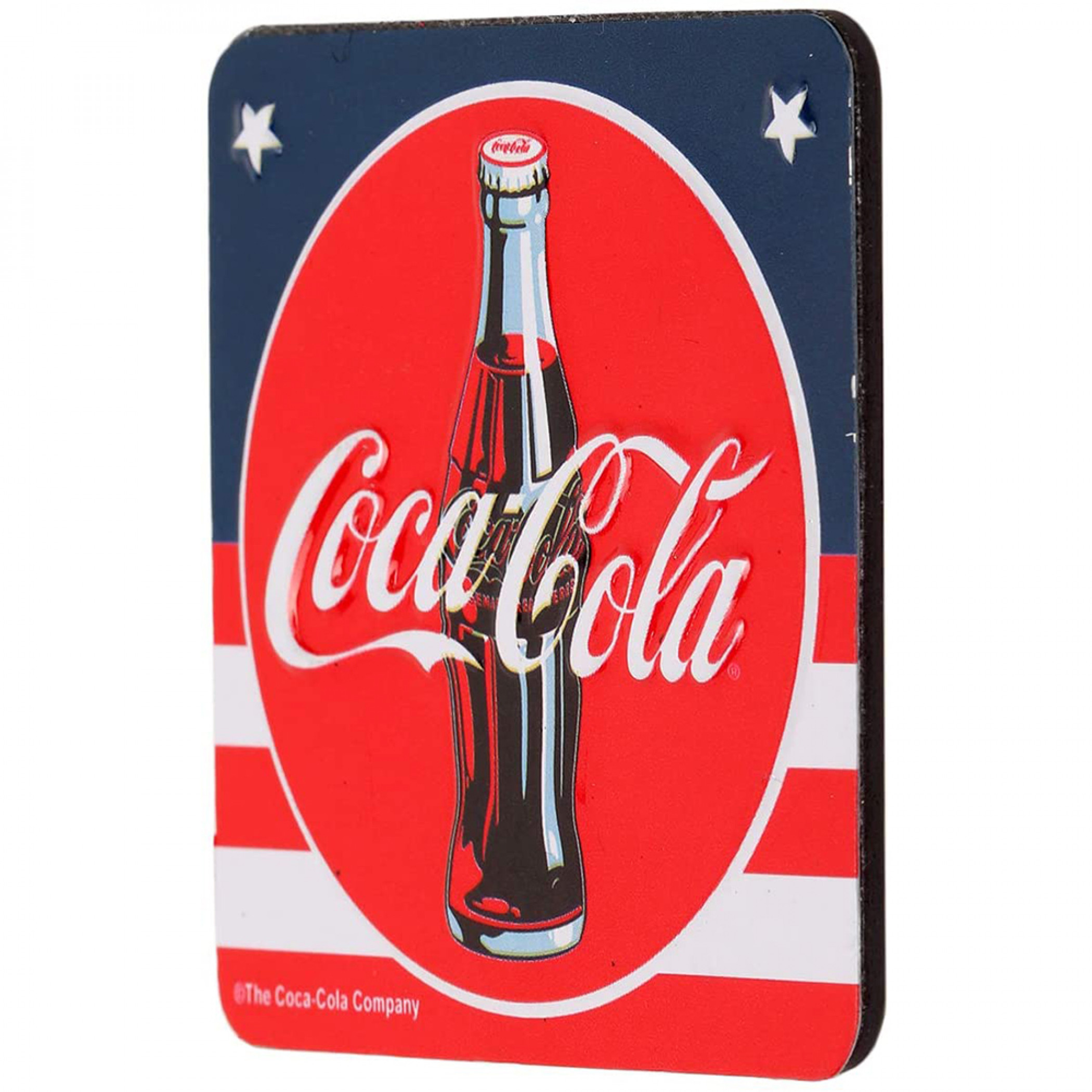Coca-Cola American Flag Embossed Tin Magnet
